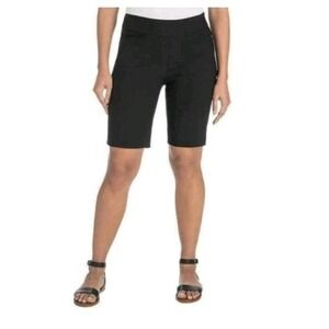 New Hilary Radley Shorts Women 9" Inseam Bermuda Pull On Shorts Black XXL 2X
